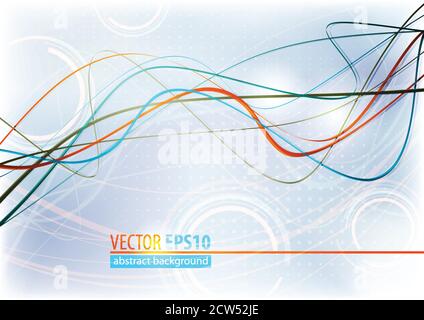 Motif abstrait avec de fines lignes orange et bleues. Vecteur Illustration de Vecteur