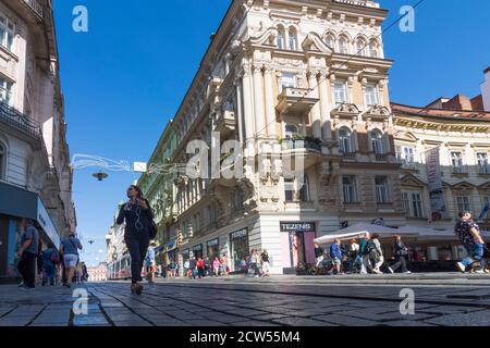 Brno (Brünn): Rue Masarykova, piétons dans la vieille ville, Jihomoravsky, Südmähren, Moravie du Sud, Tchèque Banque D'Images