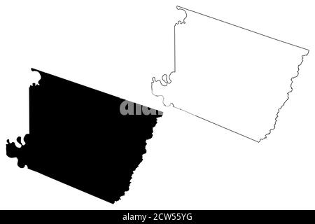 Holmes County, Mississippi (comté des États-Unis, États-Unis d'Amérique, États-Unis, États-Unis, États-Unis) carte illustration vectorielle, scribble esquisse carte Holmes Illustration de Vecteur