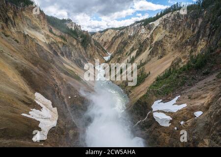 chutes inférieures du parc national de yellowstone dans le wyoming dans états-unis Banque D'Images