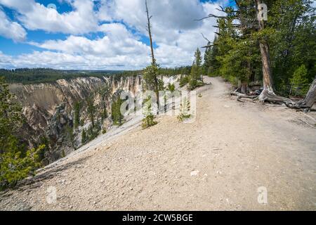 grand canyon de l'yellowston depuis le plateau nord vers wyoming aux états-unis Banque D'Images