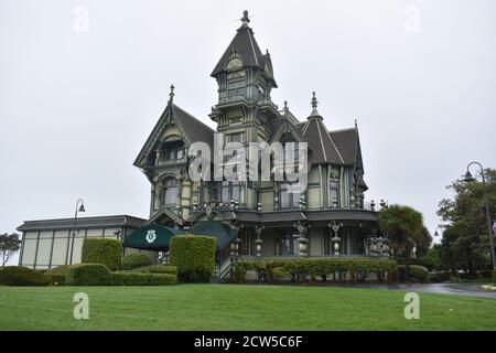 Belle vue sur Carson Mansion à Eureka, Etats-Unis Banque D'Images