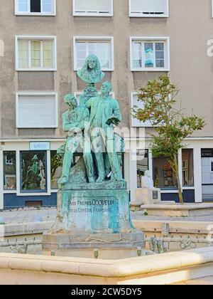 Monument aux frères Coquelin à Boulogne-sur-Mer, Oise, Frqnce Banque D'Images