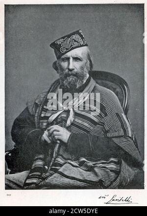 GIUSEPPE GARIBALDI (1807-1882) Italien général, patriote et républicain vers 1866 Banque D'Images