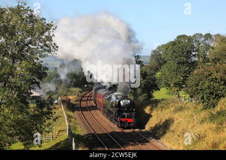 35018 British India Lines part de Hellifield avec la visite des Lune Rivers à Scarborough le 26.9.20. Banque D'Images