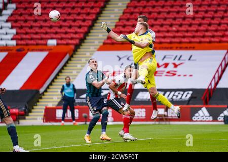 Sheffield, Royaume-Uni. 27 septembre 2020. Sheffield United Goalkeeper Aaron Ramsdale pendant le match de football de première ligue de championnat anglais entre Sheffield United et Leeds United le 27 septembre 2020 à Bramall Lane à Sheffield, Angleterre - photo Malcolm Bryce / ProSportsImages / DPPI crédit: LM/DPPI/Malcolm Bryce/Alay Live News Banque D'Images