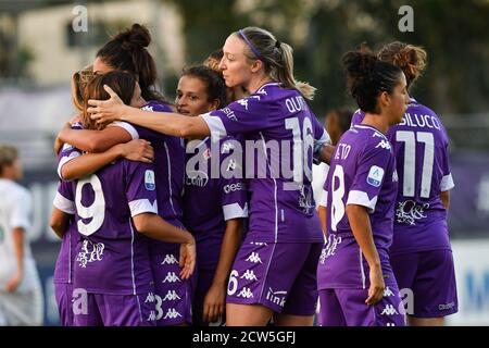 Fiorentina Femminile joueurs célèbrent le but pendant l'ACF Fiorentina Femminile vs Florentia San Gimignano, Championnat italien de football Serie A Women, Banque D'Images