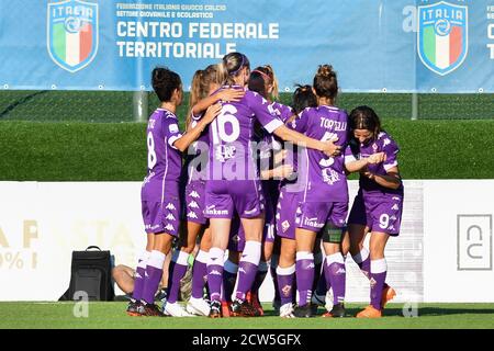Fiorentina Femminile joueurs célèbrent le but pendant l'ACF Fiorentina Femminile vs Florentia San Gimignano, Championnat italien de football Serie A Women, Banque D'Images