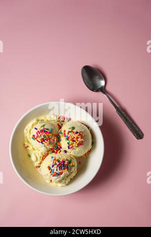 Glace à la vanille maison Banque D'Images