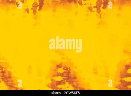 Jaune abstrait sale art. BrushStrokes de peinture. Banque D'Images