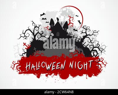 Illustration d'Halloween avec texte dessiné à la main. Illustration de Vecteur