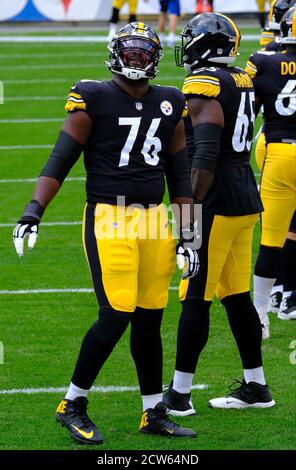 Pittsburgh, PA, États-Unis. 27 septembre 2020. Chukwuma Okorafor #76 lors des Pittsburgh Steelers vs Houston Texans à Heinz Field à Pittsburgh, PA. Jason Pohuski/CSM/Alamy Live News Banque D'Images