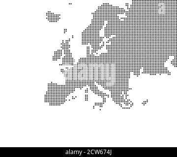 Europe, continent, carte en pointillés sur fond blanc. Illustration vectorielle. Illustration de Vecteur