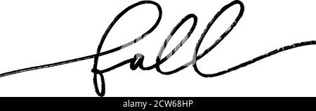 Lettrage vectoriel de plume de plume de brosse d'encre d'automne. Illustration de Vecteur