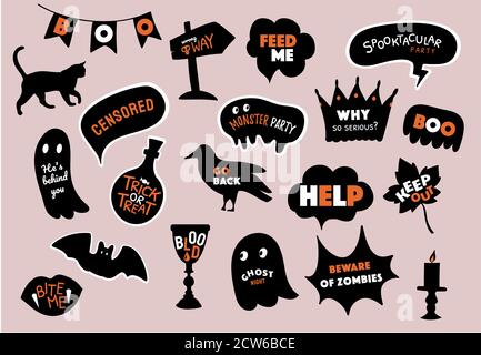 Bulles de parole vectorielles avec texte halloween Illustration de Vecteur