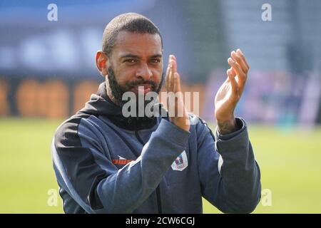 Aarhus, Danemark. 27 septembre 2020. David Nielsen, directeur de l'AGF, a assisté au match 3F Superliga entre Aarhus GF et Odense Boldklub au parc Ceres d'Aarhus. (Crédit photo : Gonzales photo/Alamy Live News Banque D'Images