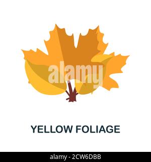 Icône Foliage jaune. Élément simple de la collection automne. Icône Creative Yellow Foliage pour la conception Web, les modèles, les infographies et bien plus encore Illustration de Vecteur