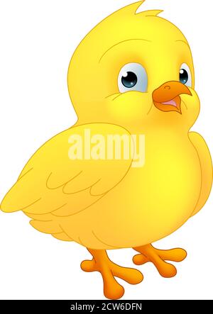 Mascotte de personnage de dessin animé de poulet de Pâques Illustration de Vecteur