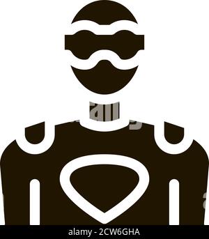 Super Hero Man icône Vector Glyph Illustration Illustration de Vecteur