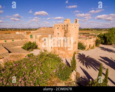 Son Catlar, antigua possessió fortificada, terminus de Campos, Majorque, Iles baléares, Espagne Banque D'Images