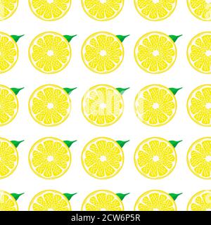 Illustration sur le thème grand couleur sans couture jaune citron, motif de fruits lumineux pour le scellement. Motif de fruits composé d'un magnifique citron répété sans couture. S Illustration de Vecteur