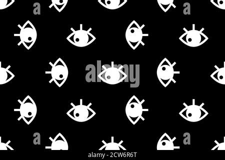 Yeux sur fond noir motif sans couture pour les textiles Illustration de Vecteur