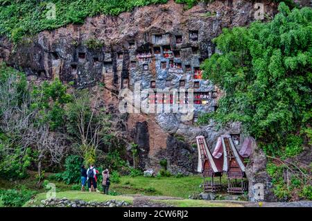 Tau Tau, effigies funéraires, Lemo, Tona Toraja, Sulawesi du Sud, îles de la Grande Sunda, Indonésie Banque D'Images