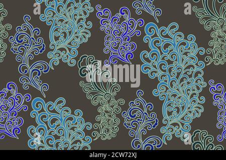 Motif Doodle. Illustration vectorielle dessinée à la main. Mise en plan de lignes fines. Motifs d'arrière-plan sans couture, style oriental. Vecteur Banque D'Images