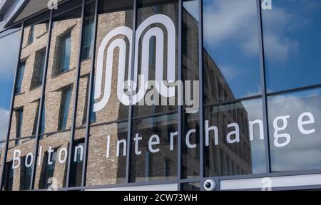 Panneau à l'entrée de l'échangeur à Bolton Lancashire en juillet 2020 Banque D'Images