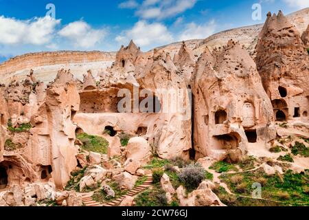 Zelve, Cappadoce, province de Nevsehir, Anatolie centrale, Turquie Banque D'Images