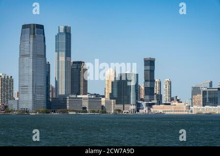 Horizon du New Jersey depuis le port de New York, New York, États-Unis Banque D'Images
