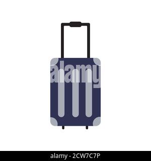 Illustration vectorielle de valise rose de style plat. Sac à bagages avec chariot isolé. Vacances d'été, séjour, concept de voyage Illustration de Vecteur