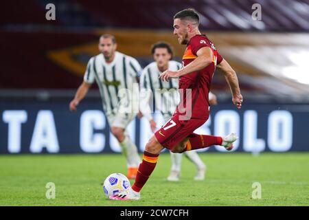 Jordan Veretout of Roma marque 1-0 buts par pénalité pendant Le championnat italien Serie UN match de football entre AS Roma Et Juventus FC le septembre Banque D'Images