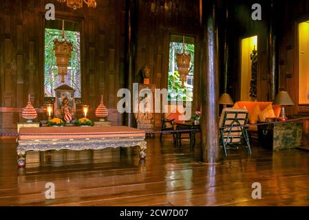 Intérieur de la maison Jim Thompson, Bangkok, Thaïlande Banque D'Images