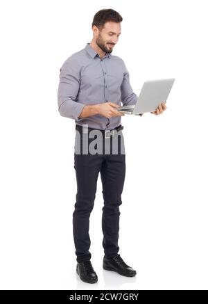 Man working on laptop Banque D'Images