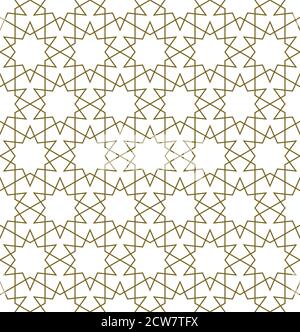 Décoration géométrique sans couture basée sur l'art islamique traditionnel.lignes de couleur marron.Grande conception pour le tissu, textile, couverture, papier d'emballage, arrière-plan.moyenne Illustration de Vecteur