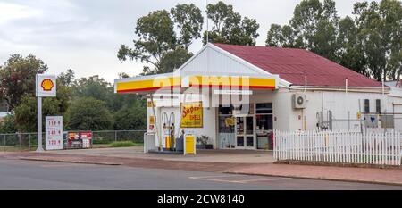 Station de service Retro Shell sur Avon Terrace York Australie occidentale. Banque D'Images