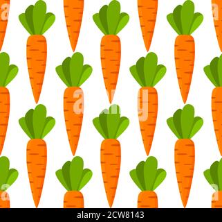 Légumes de carottes mûrs sans couture. Vecteur d'illustration plat. Illustration de Vecteur