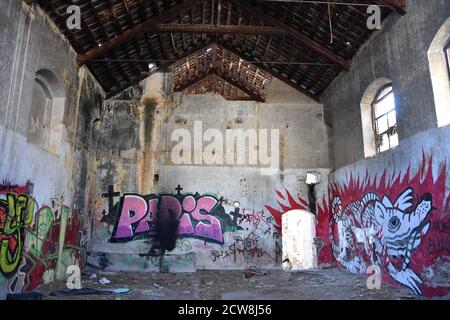 28/09/2020 l'usine abandonnée de San Joaquin à Nerja, Malaga, Espagne.Propriété originelle du marquis de Tous, cette usine a été construite en 1884 par un Banque D'Images