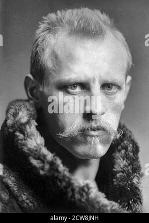 Fridtjof Nansen. Portrait de Fridtjof Wedel-Jarlsberg Nansen (1861-1930), explorateur norvégien, scientifique, diplomate, humanitaire et lauréat du prix Nobel de la paix, par Henry Van der Weyde Banque D'Images