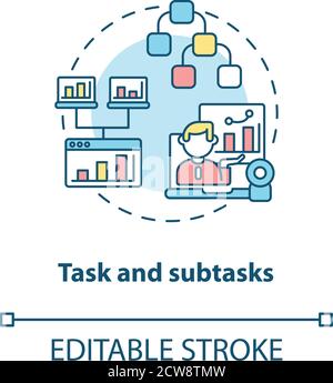 Icône de concept de tâche et de sous-tâche Illustration de Vecteur