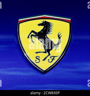 Badge du bouclier du cheval de Pancing de Ferrari Banque D'Images