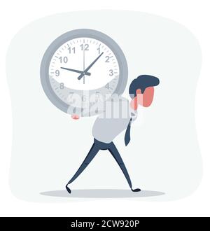 portrait d'un beau jeune homme portant une horloge contre un gris Illustration de Vecteur