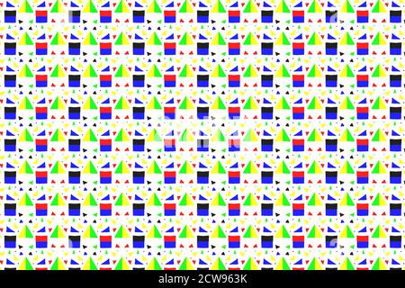 Motif coloré sans couture de triangles et de rectangles Banque D'Images