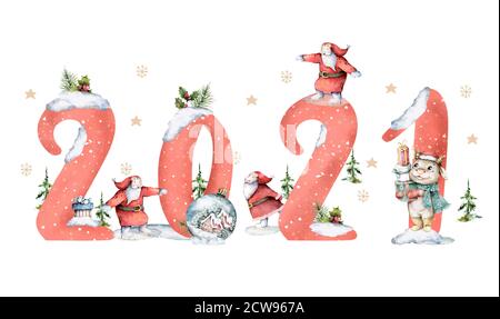 Nouvel an chinois 2021 année du boeuf , papier rouge et or coupé caractère de boeuf, santa clous et éléments asiatiques avec style d'artisanat sur fond. Heureux Banque D'Images