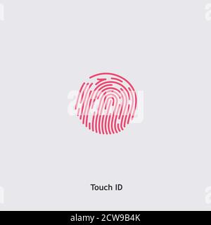 Système biométrique d'identification de numérisation à empreinte digitale vectorielle. Illustration de Vecteur