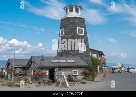 Le Saloon de chien salé sur le Homer Spit, Alaska, États-Unis Banque D'Images