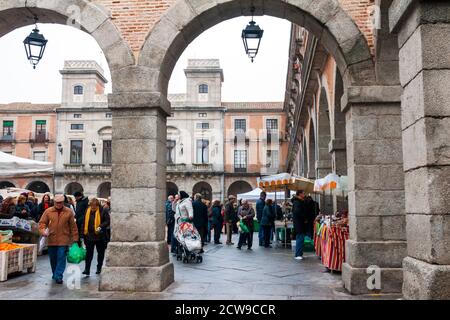 Plaza del Mercado Chico y Ayuntamiento. Ávila.Castilla León. Espagne Banque D'Images