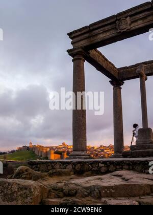 Mirador de los Cuatro postes. Ávila. Castilla León. Espagne Banque D'Images