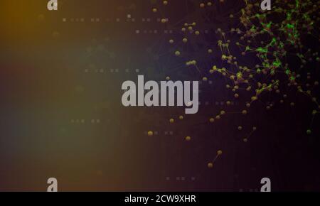 Code numérique lumineux sur fond sombre. Banque D'Images